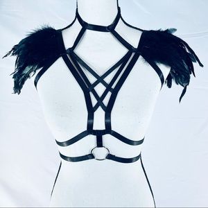 Body Cage Feathered Harness ~ Adjustable